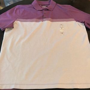 New Medium Alfani Short Sleeve Two Tone Polo Shirt
